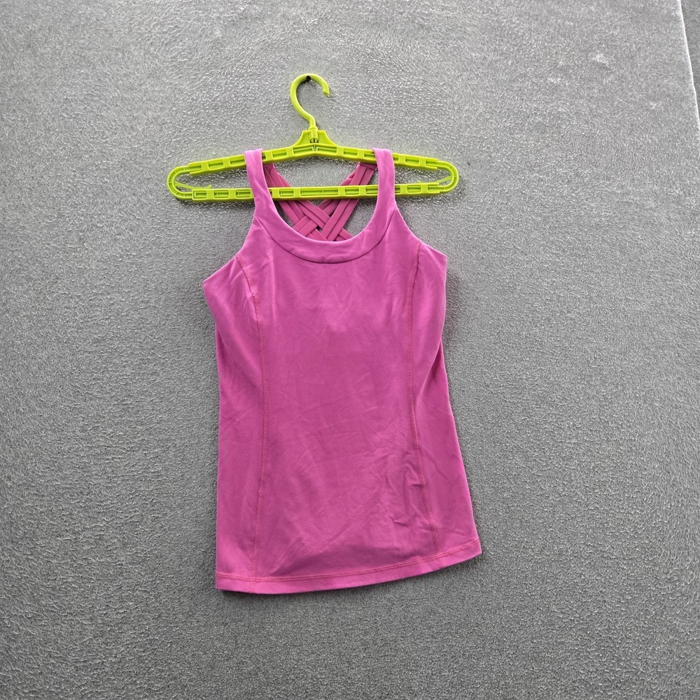 Lululemon Women Tank Top 6 Pink Enhearten Strap Scoop Neck Pullover Sleeveless